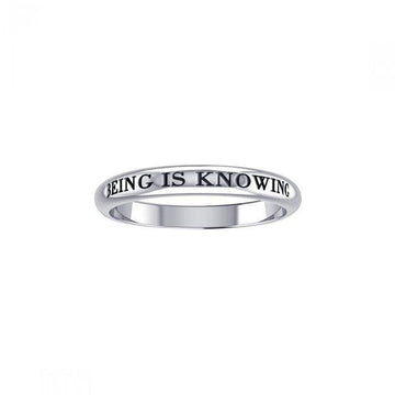 Being is Knowing Empower Words Silver Ring TRI412 - Jewelry